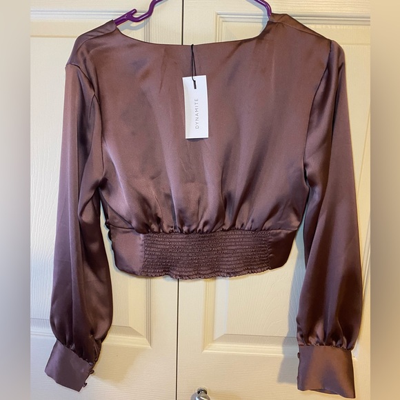 Dynamite silk cropped blouse - Picture 2 of 3